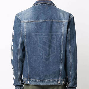 Venta caliente Hombres Stand Collar Jeans Jacket High Street Style Ropa de invierno hecha a medida Venta al por mayor disponible - Product Image 3