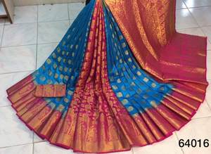 ส่าหรีไหม kanchivram นุ่มบริสุทธิ์ - Product Image 4