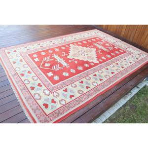 Alfombra Turca, Alfombra Grande de 5.8x8.4 pies, Alfombra Roja Ombré - Product Image 2