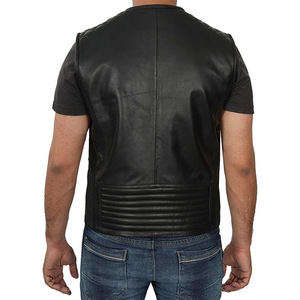 New Custom Made Mens <b>Slim</b> <b>Fit</b> Casual Fashionable Leather Vest Biker Leather Vest <b>Jackets</b> for Mens - Product Image 3