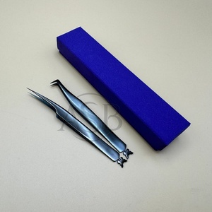 Pinzas de pestañas de acero inoxidable sostenibles japonesas de Plasma negro con pinzas de pestañas profesionales personalizadas probadas a mano de mariposa - Product Image 6