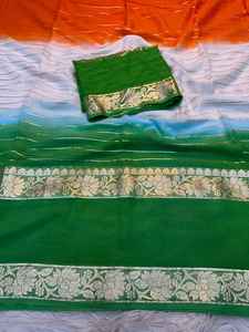 Tiranga Saree tricolour Saree 15เสริมวันพิเศษ Saree - Product Image 5