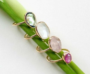 Alto grado Rosa amatista Hydro 8-10mm aproximadamente Unione forma piedra preciosa bisel conjunto 925 Plata chapado en oro anillo de banda fina regalo de verano - Product Image 2