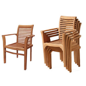 Sillas apilables de madera de teca, patio, jardín, Indonesia, muebles de exterior - Product Image 4