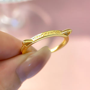 TIKTOK Animal Custom Name Graviert 925 Sterling Silber Ring Hot Selling Schöne Katzen ohr Rhodium 14 Karat vergoldete Haustiere Bänder - Product Image 2