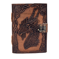 Fait à la main Vintage Dragon carnet de croquis 200 Deckle Edge thermique lié en cuir couverture femmes couverture rigide Journal cahiers