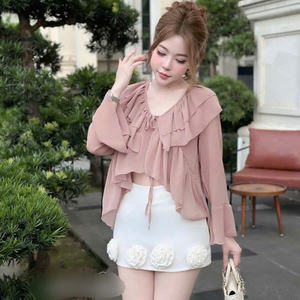 ชุดแฟชั่นสองชิ้น เสื้อผ้าผู้หญิง ราคาดี สไตล์ธรรมชาติ สวมใส่สบาย ซักได้ บรรจุภัณฑ์แบบกำหนดเอง ผลิตในเวียดนาม ชุดเสื้อผ้าผู้หญิง - Product Image 3