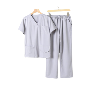 Uniforme de Salón de Belleza de Nuevo Estilo, Conjunto de Uniforme Médico Personalizado con Mangas Tipo Tulipán, Uniforme Médico Unisex de Manga Corta en Tela Tejida con Logotipo del Hospital - Product Image 5