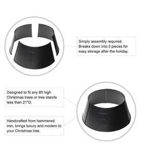 Modern black hammered iron <b>tree</b> collar Christmas decoration <b>tree</b> <b>stand</b> classy inspired decor for home new year Xmas party 2023 - Product Image 3