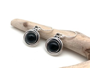 Noir Onyx pierres précieuses boucles d'oreilles bijoux pour femmes argent Boho Style bijoux 925 argent Sterling tendance boucles d'oreilles faites à la main cadeau pour - Product Image 3