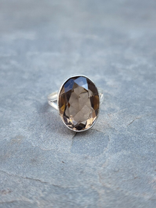 Anillo de piedras preciosas de cristal de cuarzo ahumado Natural a granel al por mayor, anillo de Plata de Ley 925, piedra tallada facetada, regalo de cumpleaños - Product Image 3