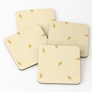1072 Mango Wood/Acacia Wood Over Printed Tea Serving <b>Coasters</b> 4 Pieces <b>Set</b> - Product Image 2