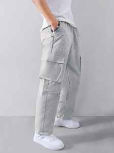 Pantalones Cargo Casuales de Corte Holgado para Hombre, 100% Algodón Canvas, Cierre de Botones, Cintura Media, Planos, Transpirables, de Secado Rápido, para Trabajo al Aire Libre - Product Image 6