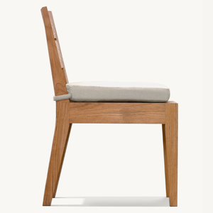 Silla sin brazos de madera de teca con estilo moderno, apta para uso en exteriores, equipada con espuma suave y duradera. - Product Image 6
