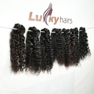 Cuticule vierge crue alignée prix de gros bouclés vague naturelle paquet de cheveux humains Machine Double trame extensions de cheveux humains indiens - Product Image 5