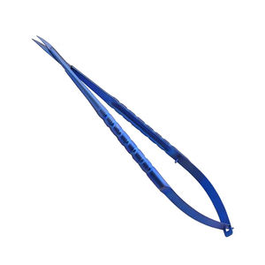 Micro tijeras de resorte de acero inoxidable Color titanio azul con hoja curva, diseño de resorte de 6,34 pulgadas para uso de precisión - Product Image 1