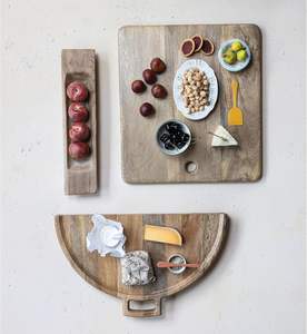 Trug en bois de teck avec poignées plateau naturel plateaux de support de pièce maîtresse vintage plateau ottoman de ferme pour la cuisine - Product Image 2