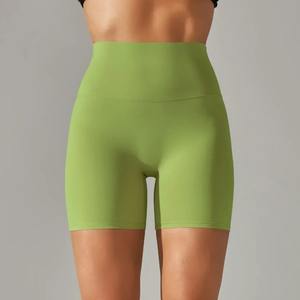 3 piezas de pantalones deportivos de cadera de melocotón sólido para mujer, pantalones cortos transpirables de alta elasticidad para correr Biker de cintura alta para Yoga Scrunch Butt para mujer - Product Image 3