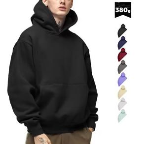 Sudadera con capucha de gran tamaño para hombre, ropa de calle informal con estampado de algodón 100% bordado OEM personalizado, proveedor de fábrica de moda de invierno - Product Image 3