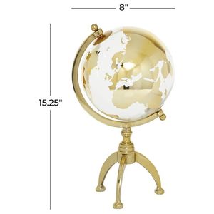Globe terrestre de qualité supérieure au design moderne avec base en bois pour enfants, écologique et léger, couleur blanche, pour utilisation sur table - Product Image 3
