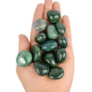 Chakralume Pierres Roulées Polies en Agate Mousse Naturelle, Cristaux de Gemmes à Motif Dendritique Vert, Inspirés du Rajasthan et du Reiki - Product Image 4
