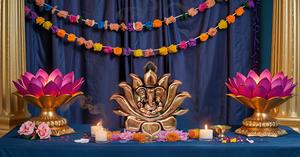 Lotus Pattern Metal Ganesha Idol Estatua colgante de pared para Diwali Decoración de pared Decoración de puerta o Idea de regalo - Product Image 5