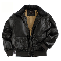 Veste en cuir d'agneau pour homme, style bomber, col en fourrure de mouton amovible, aviateur A2, écologique, respirante, anti-UV