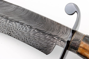 Las mejores ventas Bowie cuchillo al aire libre mango de cuerno San Mai Damasco acero VG10 hoja fija cuchillo de supervivencia hecho a mano grado DIY OEM madera - Product Image 2