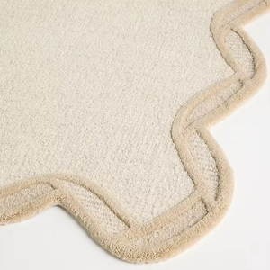 Add Subtle Elegance to Any Room with the Tufted Wool Scalloped Border Rug Featuring Soft Texture and Graceful Curved Edge Design - Product Image 1