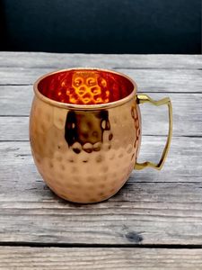 แก้วทองแดงขนาด415มล. สีบรอนซ์แบบอินเดียทันสมัยทำจากมอสโกมิวล์ทองแดงแท้ผลิตคุณภาพสูง - Product Image 3