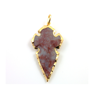 Colgante de punta de flecha de piedra mixta de 35-40mm Fabricante de selección Premium para Abundancia Material de latón de Estilo Vintage para hinduismo - Product Image 3