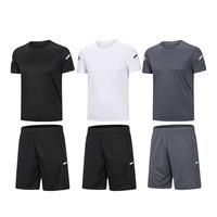 Conjunto de Camiseta y Pantalones Cortos Deportivos Casuales de Verano para Hombre, Transpirables, con Logotipo y Color Personalizados