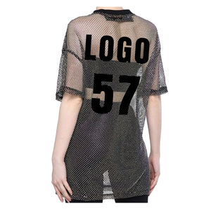 Top Trending Women's Two-Tone Mesh Boxy T-Shirt Premium Camisetas de verano de alta calidad Precio directo de fábrica - Product Image 1