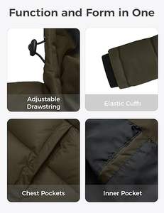 แจ็กเก็ตขนเป็ดมีฮู้ดสำหรับผู้ชายและผู้หญิงแจ็คเก็ตบุนวมให้ความอบอุ่นกันลมน้ำหนักเบาถอดออกได้ - Product Image 4