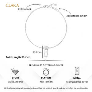 NOVAMART Fine Buy 100% <b>Real</b> 925 Silver Anklets/ Payal for Women & Girls 14k Gold Plated with Cute Diamond Main Stone Material Wh - Product Image 5