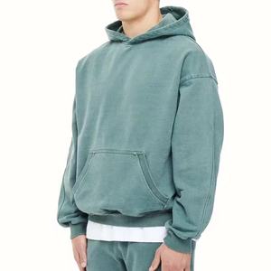 เสื้อฮู้ดผู้ชาย OEM ผ้าฟลีซ 480gsm ปักโลโก้ตามสั่ง หนัก 100% ผ้าฝ้าย ทรงโอเวอร์ไซส์ มีซับใน สำหรับฤดูหนาว ODM - Product Image 4