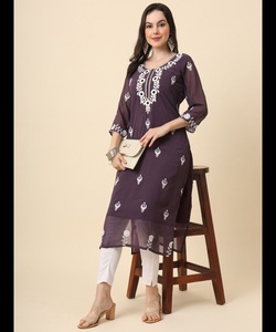 Trajes turcos pakistaníes indio Punjabi Kurta conjuntos señoras ropa de fiesta césped caliente cosido Abaya Kurti - Product Image 5