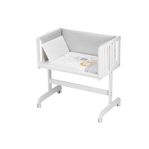 Cuna Colecho de Madera de Haya Blanca con Ropa de Cama y Colchón Modelo Animales para Bebés y Niños - Product Image 1