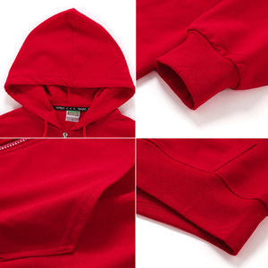 Impression personnalisée en gros, sweats à capuche zippés pour hommes, hiver, 100% coton, polaire, anti-boulochage, couleur unie, sweats à capuche et sweat-shirts pour hommes - Product Image 3