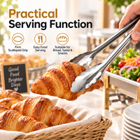Pinces de cuisine en acier inoxydable de qualité alimentaire pour barbecue, service et salade, avec anneau de verrouillage coulissant pour restaurant