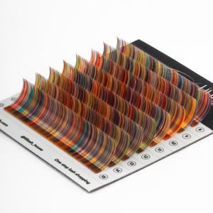 Dark black silk <b>lashes</b> russian volume <b>lash</b> <b>extension</b> color high-end pbt multicolored false eyelashes wholesale - Product Image 3