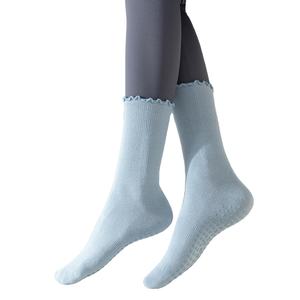 Chaussettes de yoga antidérapantes en tricot sans couture personnalisées, avec volants, style Lulu Curl, pour barre, pilates, compression, tube pour usage quotidien, manchette pour le corps - Product Image 4