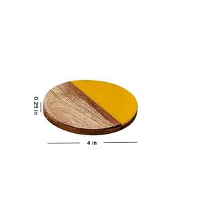 Posavasos de resina de madera para taza de café OEM cuadrado redondo de fábrica con logotipo personalizado al por mayor - Product Image 3