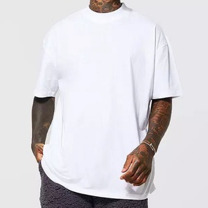 Conception personnalisée OEM de qualité supérieure pour hommes, coupe ample, épaules tombantes, manches courtes, t-shirt en coton épais pour hommes - Product Image 6