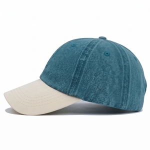 Casquette de baseball 6 panneaux réglable unisexe décontractée avec visière contrastante, vente en gros, logo personnalisé, casquette en coton lavé non structurée de haute qualité - Product Image 2
