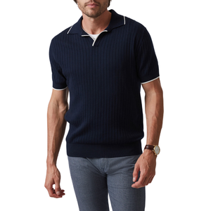 T-shirt à manches courtes en polyester/coton pour homme, motif uni, tissu tricoté ODM, anti-boulochage, respirant, teinture unie - Product Image 1