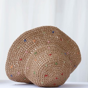 2024 nuevo sombrero de cubo de moda sombrero de ganchillo plegable Multicolor para el sol para viajes de playa y vacaciones sombrero de paja hecho a mano - Product Image 5