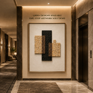 Peintures et arts muraux modernes en relief de formes superposées en bois, décoration intérieure, œuvres d'art décoratives pour la maison et l'hôtel - Product Image 1