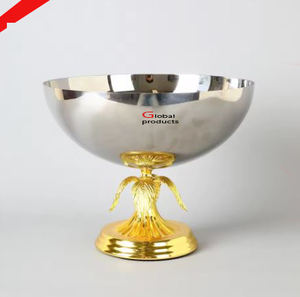 Bol de service en aluminium doré de forme ronde de qualité supérieure pour restaurant et bar d'hôtel - Product Image 5