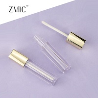 3ml Klare Quadratische Lipgloss-Tube, Leere Metallisch Goldene Lipgloss-Tube mit Applikator, Leerer Plastikbehälter für Lippen- und Wangenfarbe